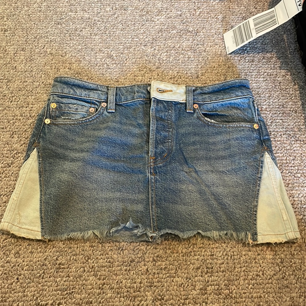 Free people mini denim skirt